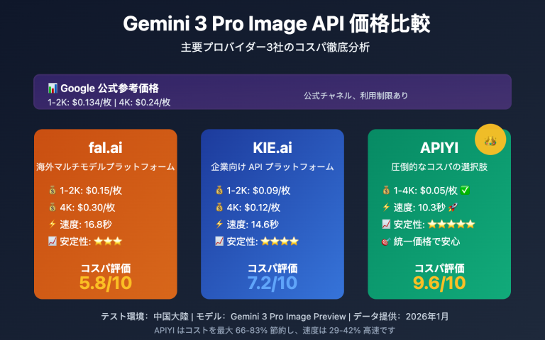 gemini 3 pro image api provider comparison speed price ja image 0 图示