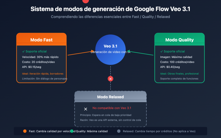 google flow veo 3 1 fast quality relaxed mode guide es image 0 图示