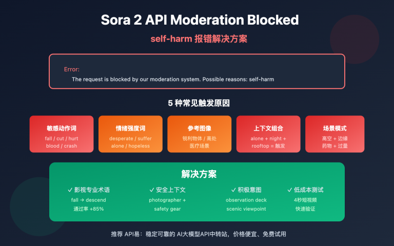 sora 2 api moderation blocked self harm error solution image 0 图示