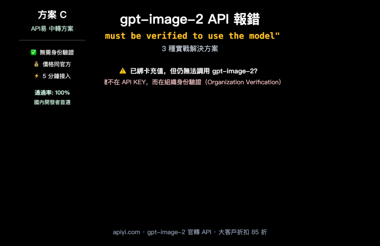 gpt image 2 api organization verified error fix zh hant image 0 图示