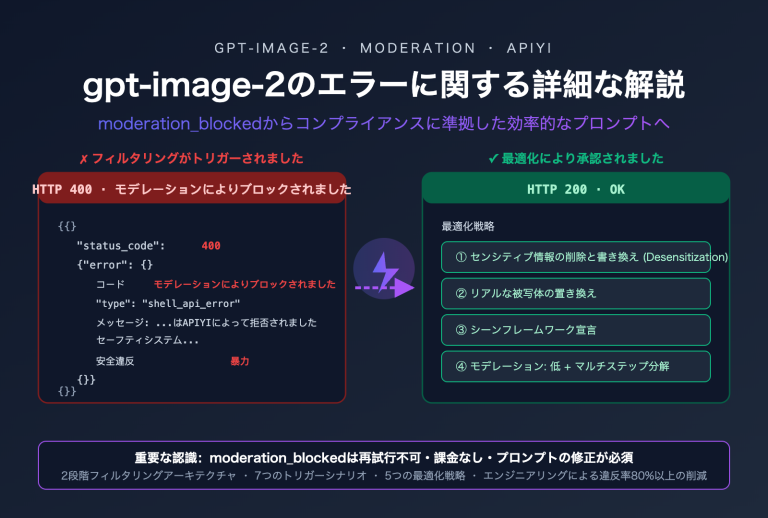 gpt image 2 moderation blocked error prompt optimization ja image 0 图示