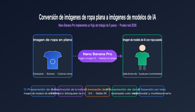 nano banana pro flat lay to model photo apparel workflow es image 0 图示